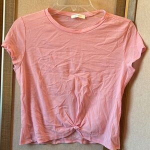 Better Be Pink Short Sleeve Knot Top large